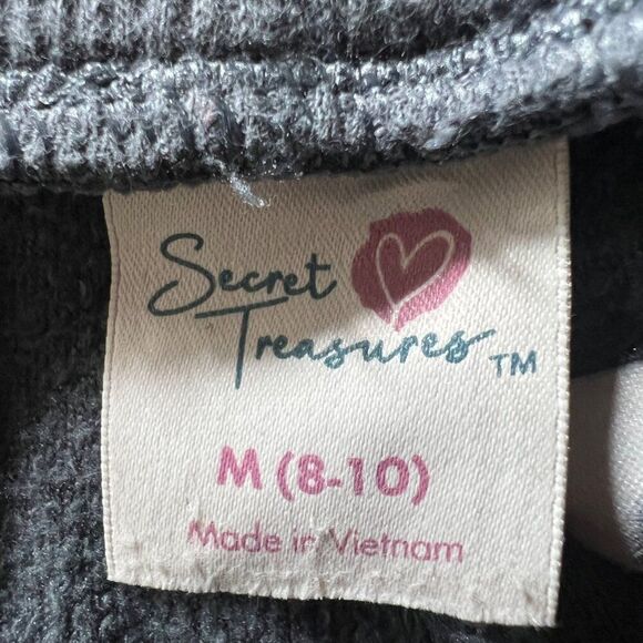 Women's Vintage Y2K Gray Casual Comfy Velour Two Piece Coord Pajama Set / M/L - Picture 6 of 8